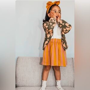 NWT Stoker Heart Jacket with Hood Infant Girl Youth Olive Peach by BIZZ X SISS